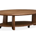 Tanner - Oval Cocktail Table With Casters - Tawny Brown