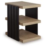 Rylandyn - Rectangular End Table - Black / Light Brown