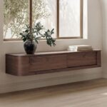 Round - Off Floating Console Table - Walnut / Brown - Image 2