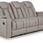 Elevate Edges - Reclining Sofa With Drop Down Table - Coin