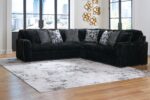 Midnight-Madness - 4 Pc. - 3-Piece Sectional, Ottoman - Onyx - Image 2