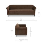 Harmony - Sofa Faux Mohair - Dark Brown - Image 2