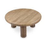 Ilaria - Reclaimed Wood Round Coffee Table - Sand Washed - Image 2