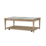 Citrus Heights - Frosted Glass Top Cocktail Table With Casters - Sand