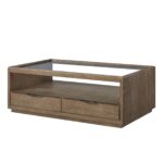 Trilogy - Glass Top Cocktail Table - Cocoa