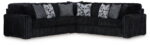 Midnight-Madness - 4 Pc. - 3-Piece Sectional, Ottoman - Onyx - Image 3