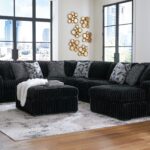 Midnight-Madness - 5 Pc. - 4-Piece Sectional With Raf Corner Chaise, Ottoman - Onyx