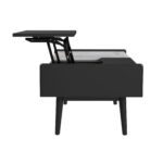 Lanette - Coffee Table With White Marble And Lift-Top - Black - Image 2