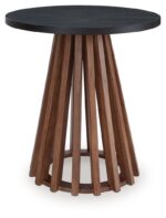 Kallari - Round End Table - Warm Brown / Black - Image 2