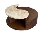 McPherson - Round Cocktail Table With Casters - Burnt Umber - Image 3