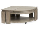 Conrad - Pie Shaped Lift Top Cocktail Table With Casters - Stone Harbor Gray