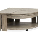 Conrad - Pie Shaped Lift Top Cocktail Table With Casters - Stone Harbor Gray