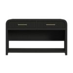 Ridgemont - Sofa Table With Bottom Shelf - Black With Grain - Image 2