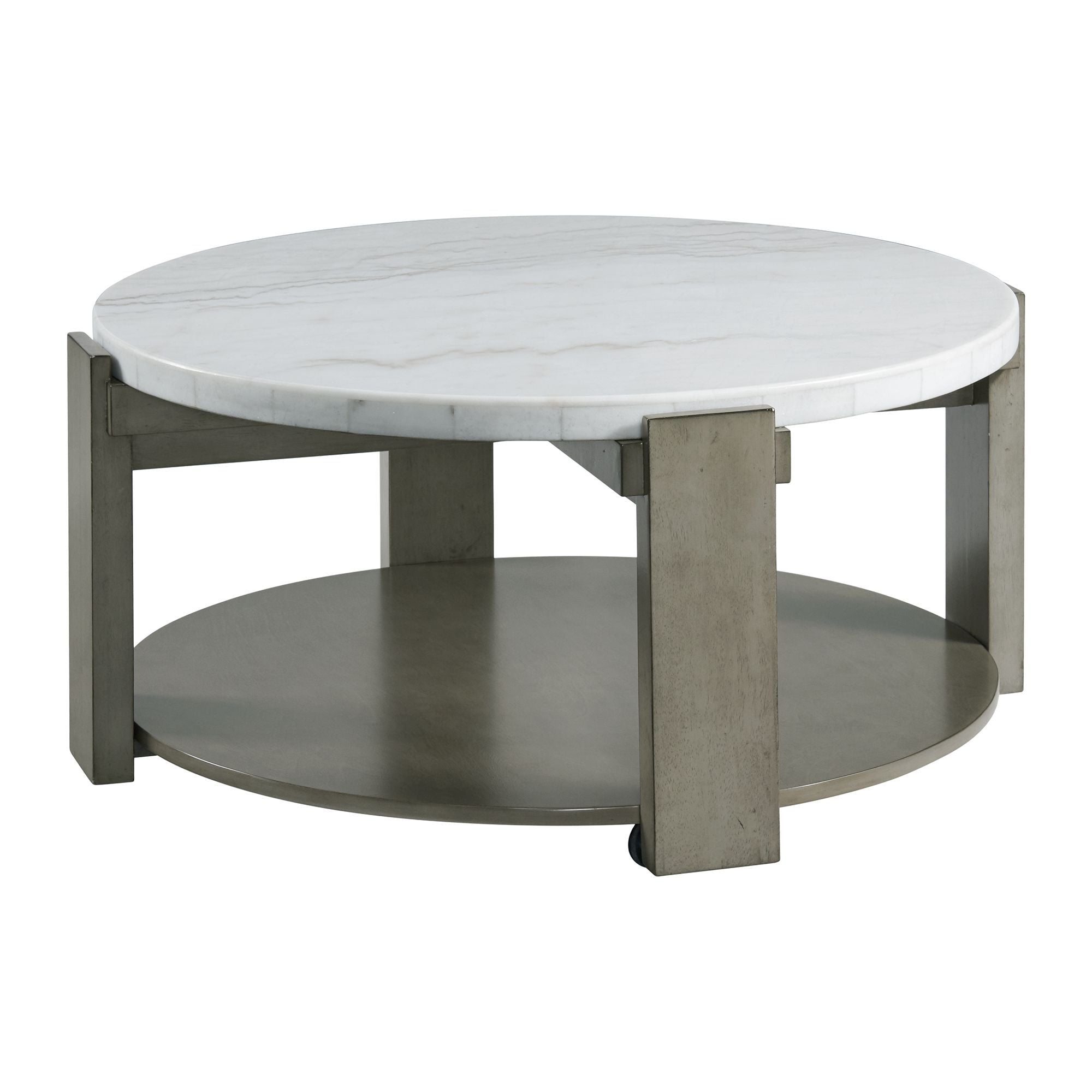 57bed219-5928-46a7-b6c4-8b2f38436ea5 Rosamel - Round Coffee Table - Gray - Image 1
