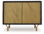 Tayner - Accent Cabinet - Black / Gold Finish - Image 2