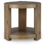 Flangren - Round End Table - Light Brown - Image 2