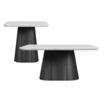 Edison - 2 Piece Occasional Table Set (Coffee Table & End Table) - White And Black