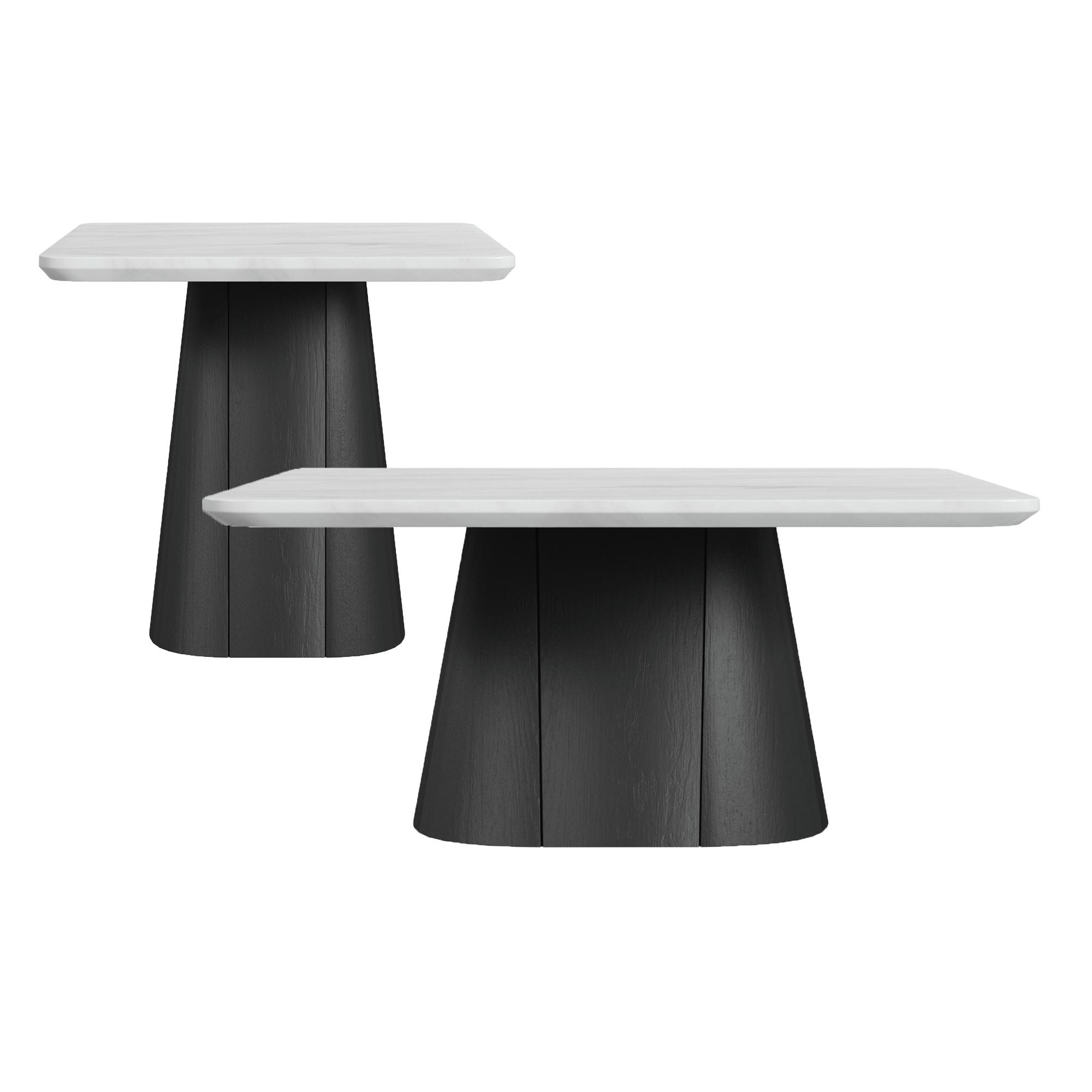 5f1a4a86-0c45-4e5d-b103-ccf2ff3bf3ef Edison - 2 Piece Occasional Table Set (Coffee Table & End Table) - White And Black - Image 1