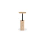 Caro - Side Table Travertine - Beige / Dark Gray