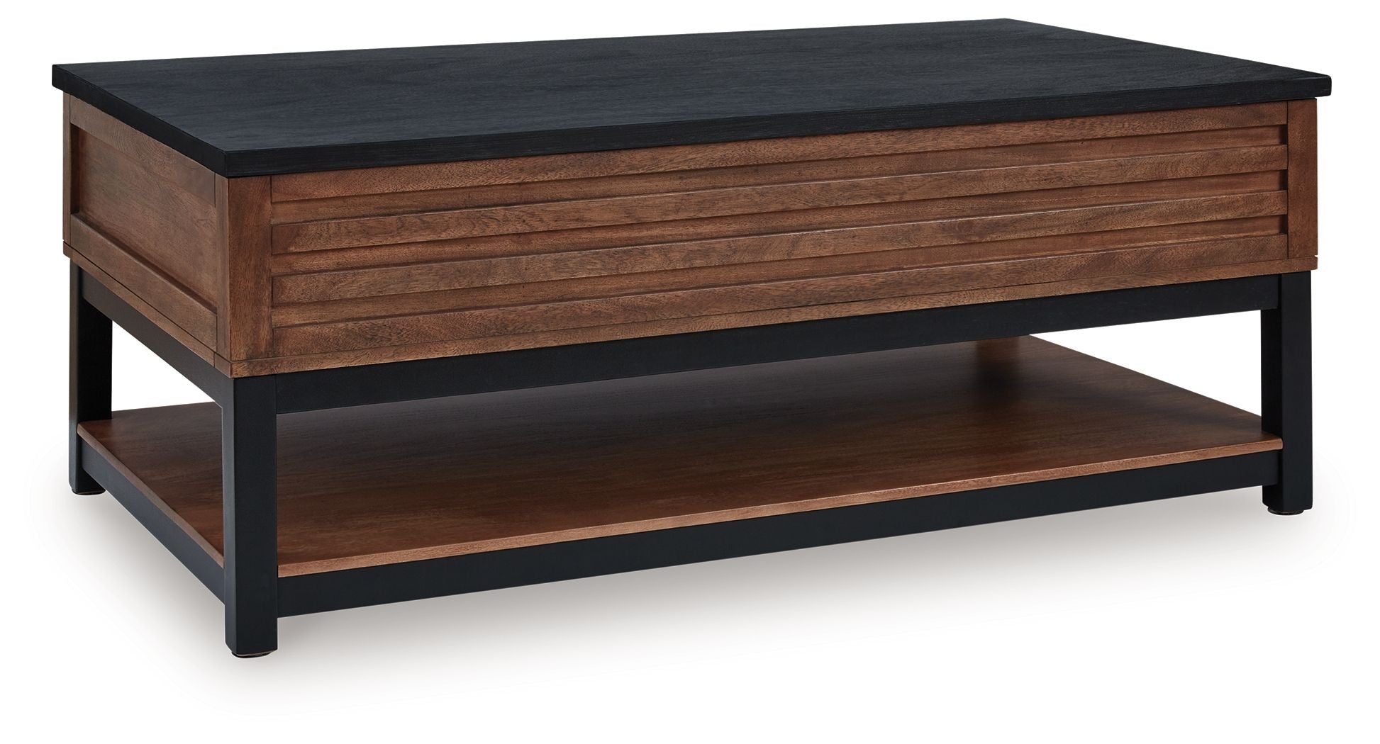 72ebf036-e96b-48f3-88d9-d217a14a71d5 Kallari - Lift Top Cocktail Table - Warm Brown / Black - Image 1