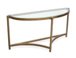 Cassidy - Demilune Sofa Table - Aged Brass And Volakas Classic - Image 2