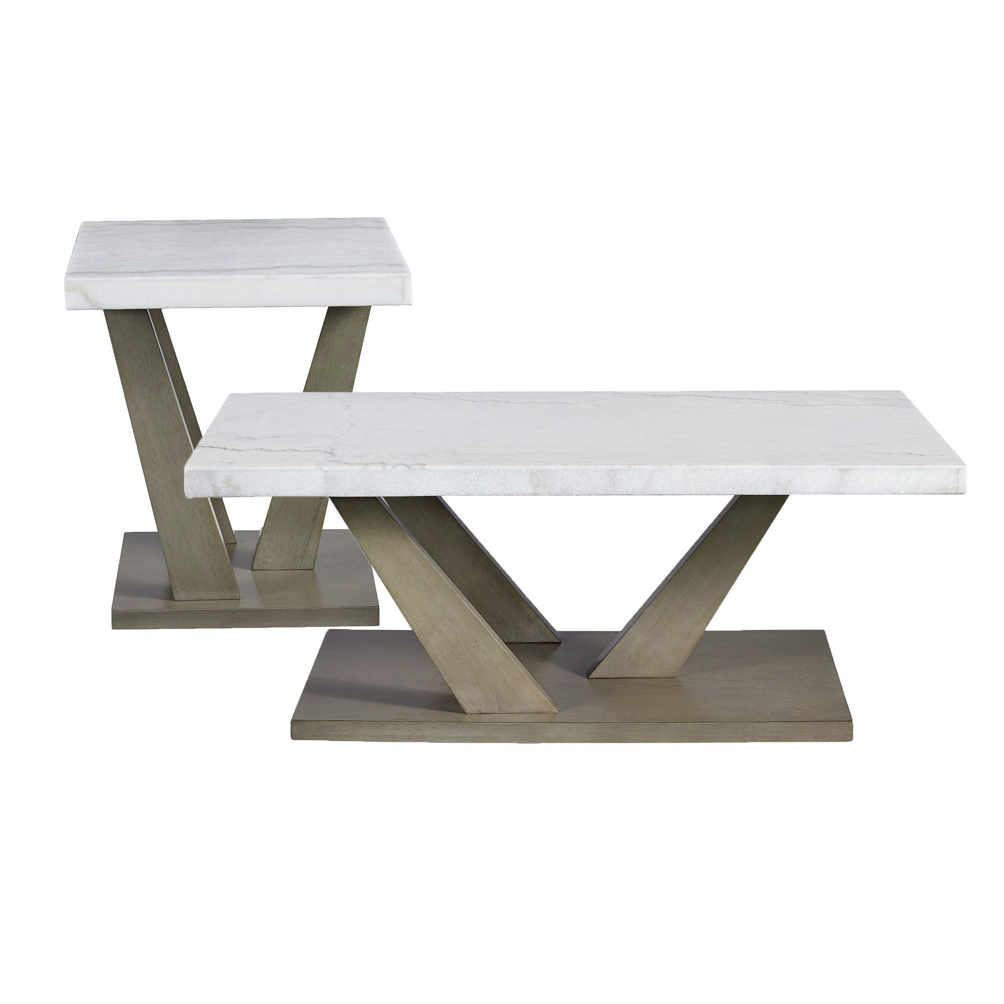 744848d1-4abe-4a0c-886a-a843f04be50b Greta - 2 Piece Occasional Table Set (Coffee Table And End Table) - Gray - Image 1