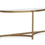 Cassidy - Demilune Sofa Table - Aged Brass And Volakas Classic