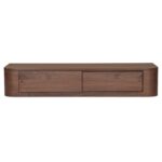 Round - Off Floating Console Table - Walnut / Brown