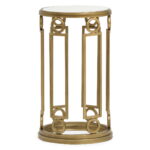 Lorena - Round Accent Table - Burnished Brass