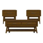 Santa Barbara - 3 Piece Occasional Table Set (Coffee Table & Two End Tables) - Walnut