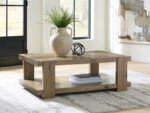 Flangren - Rectangular Cocktail Table - Light Brown - Image 4