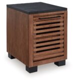 Kallari - Chair Side End Table - Warm Brown / Black
