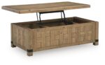 Ridgester - Lift Top Cocktail Table - Light Brown - Image 4