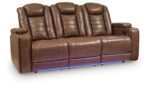 Gruaro - Power Reclining Sofa With Adjustable Headrest - Amber