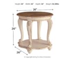 Realyn - Round End Table - White / Brown - Image 3