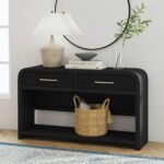 Ridgemont - Sofa Table With Bottom Shelf - Black With Grain - Image 3