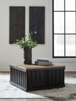 Rylandyn - Lift Top Cocktail Table - Black / Light Brown - Image 2