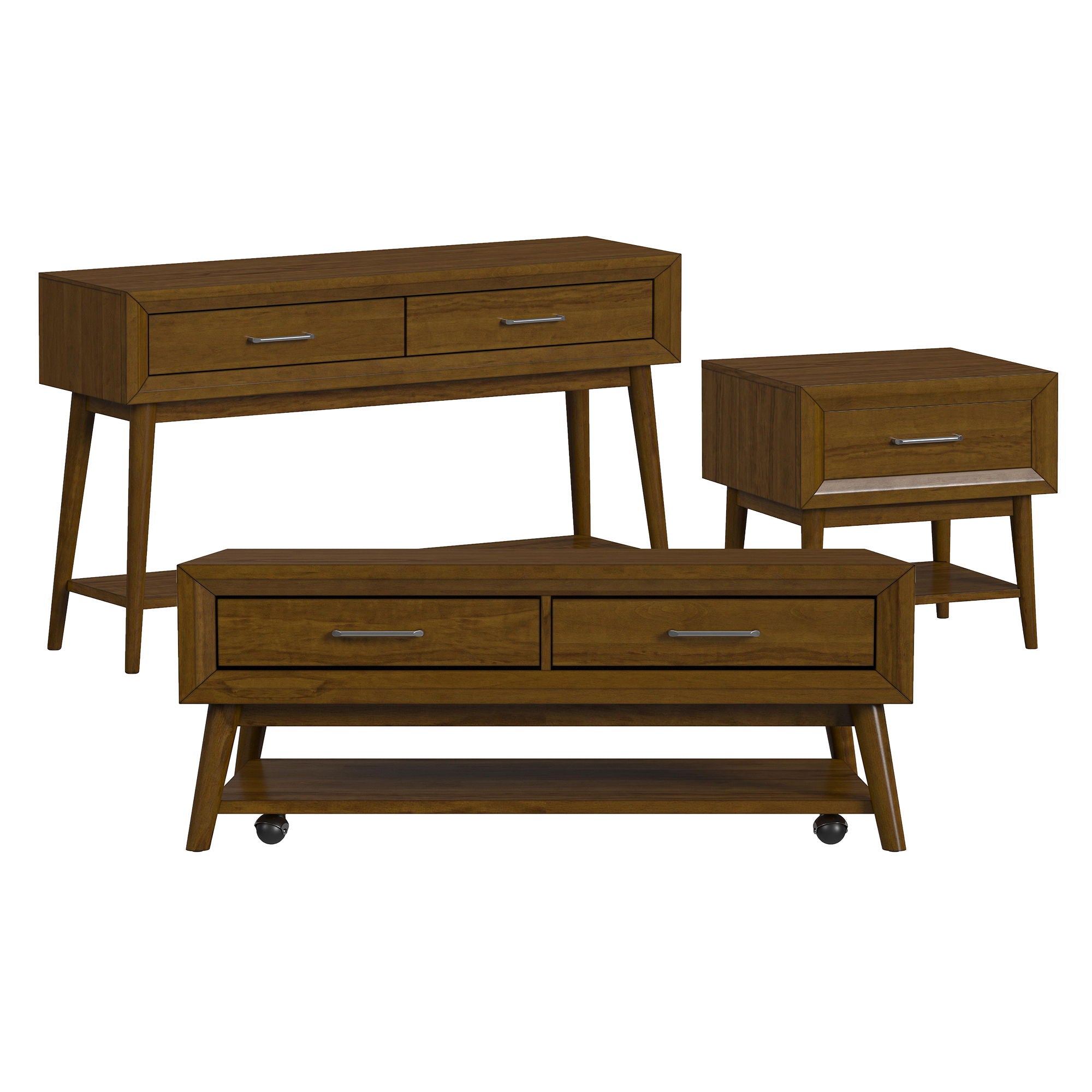 a449e7f1-b5cf-4556-872a-8093bdc6486f Santa Barbara - 3 Piece Occasional Table Set (Coffee Table, End Table & Sofa) - Walnut - Image 1