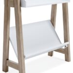 Blariden - Small Bookcase - White / Tan