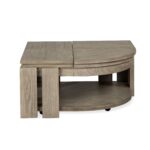 Conrad - Pie Shaped Lift Top Cocktail Table With Casters - Stone Harbor Gray - Image 3