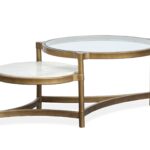 Cassidy - Shaped Cocktail Table - Aged Brass And Volakas Classic