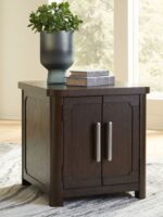 Breckington - Rectangular 2-door End Table - Dark Brown - Image 4