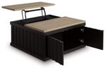 Rylandyn - Lift Top Cocktail Table - Black / Light Brown - Image 4