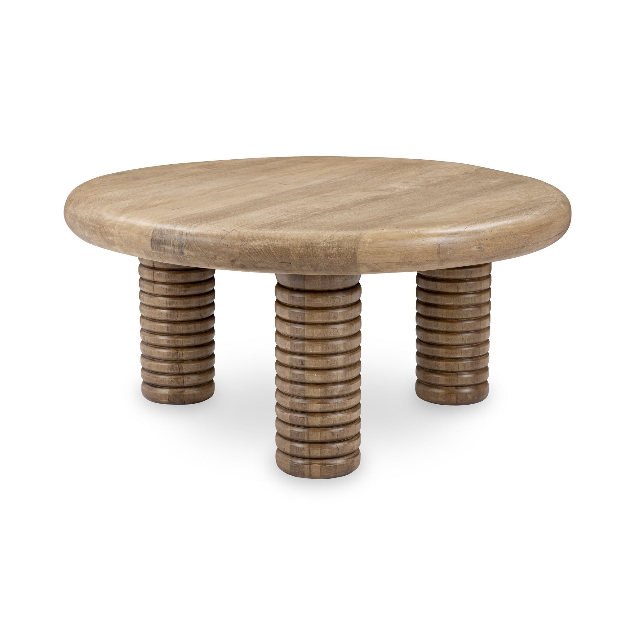 d865bfc4-2628-4102-b3c8-180a5b24ff34 Ilaria - Reclaimed Wood Round Coffee Table - Sand Washed - Image 1