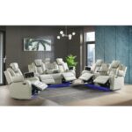Carlo - Power Motion Sofa With Power Headrest, Dropdown Table, Power Strip, LED And Reading Light - Image 8