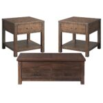 Jax - 3 Piece Occasional Table Set (Lift Top Coffee & Two End Tables) - Cherry