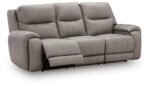 Real Moments - Power Reclining Sofa With Audio Seating - Ash - Image 4