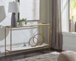 Ryandale - Console Sofa Table - Antique Brass Finish - Image 4