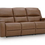 5Z-Syran - Power Reclining Sofa With Adjustable Headrest - Caramel