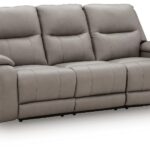 Real Moments - Power Reclining Sofa With Audio Seating - Ash